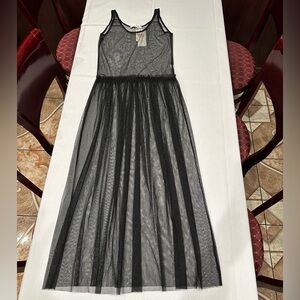 Kontatto maxi mesh dress sheer cover up black M